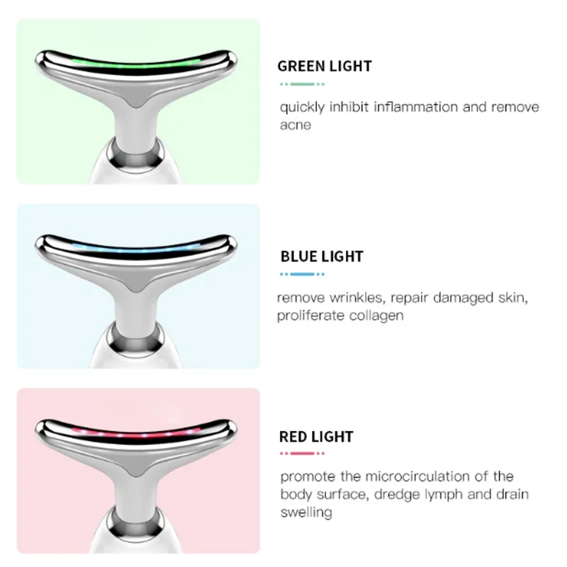 Neueste Heißer Verkauf Gesichts Schönheit Gerät Hals Gesicht Schönheit Maschine LED 3 Farben Hautstraffung Maschine Anti-Falten Hause appliance