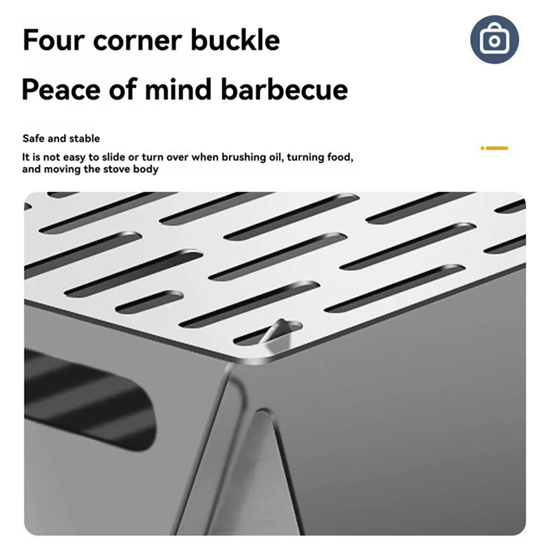 

Hot Selling-Barbecue Grill Heating Stove Multi-Function Camping BBQ Grill Rack Net Firewood Stove Stainless Steel BBQ Grill,Barb