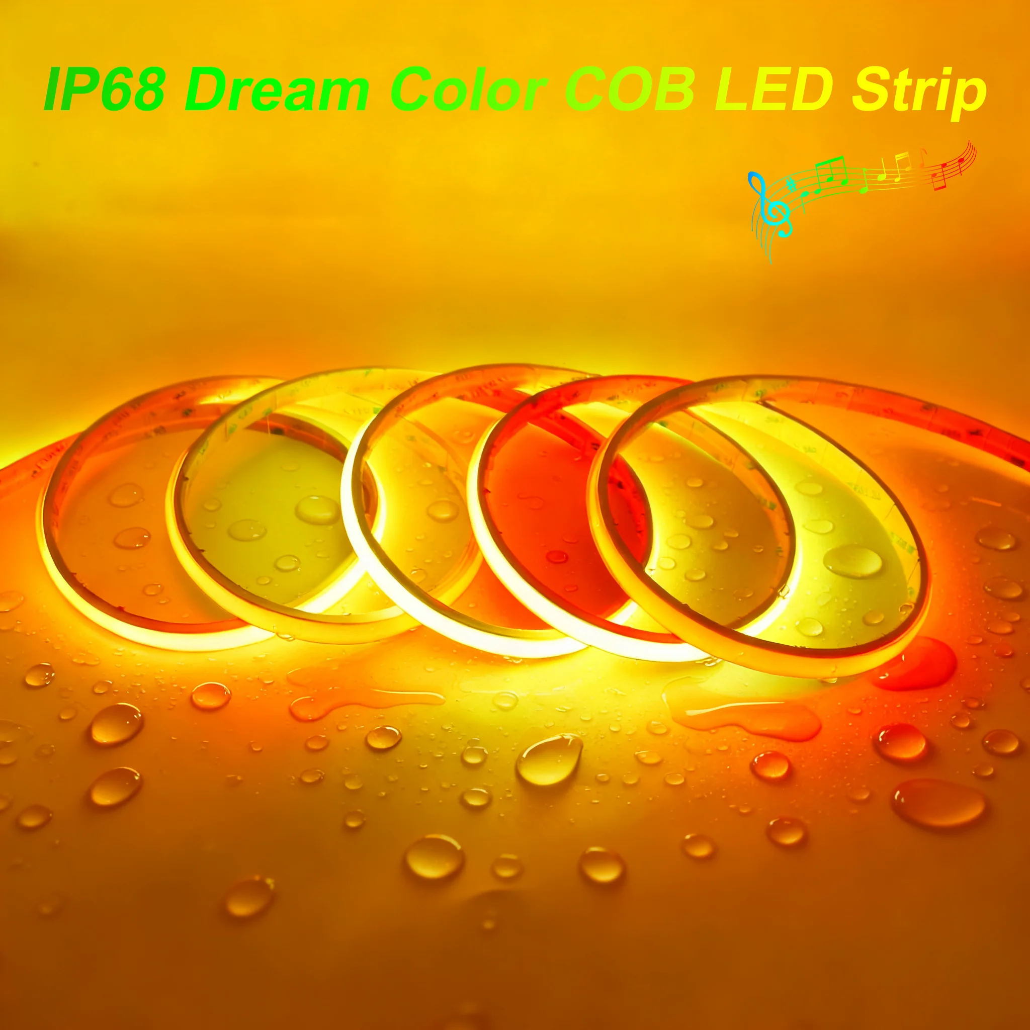 

12V 24V Waterproof WS2811 Pixel LED Strip IP68 Dream Color RGBIC COB LED Tape Kit for Indoor Outdoor Decor Easy Installation