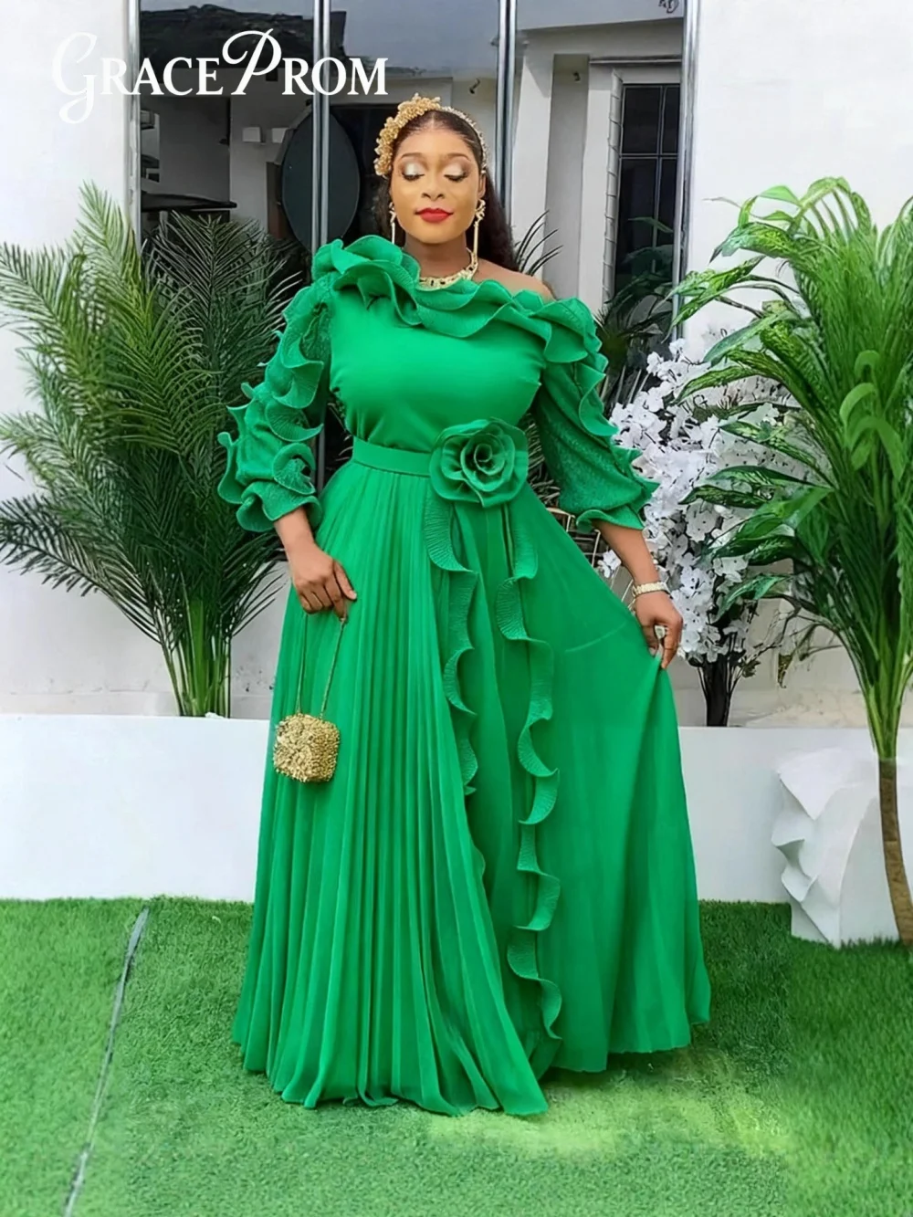 

Новые вечерние платья больших размеров для женщин, африканский стиль, роскошное платье с 3D цветочным принтом, элегантное шифоновое платье для свадьбы или вечеринки, длинное платье.