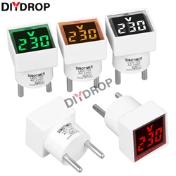 AC 50-500V Quadrat/Runde LED Digital Voltmeter 220V 230V Spannung Meter Volt Detektor Messung Monitor EU Stecker Quadrat Voltmeter