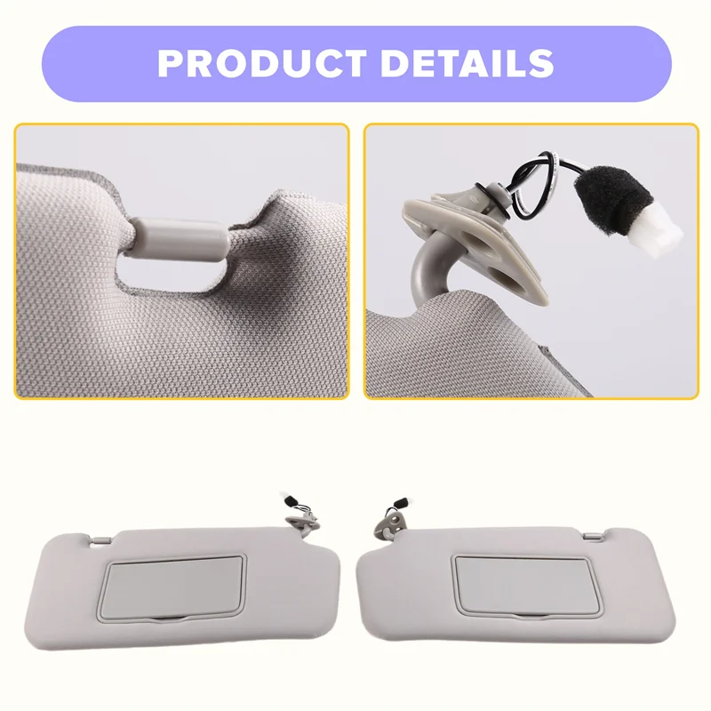 

For Nissan Murano 2009-2014 Car Sun Visor Grey Left Side Right Side Driver Side Passenger Side 96401-1AA1B