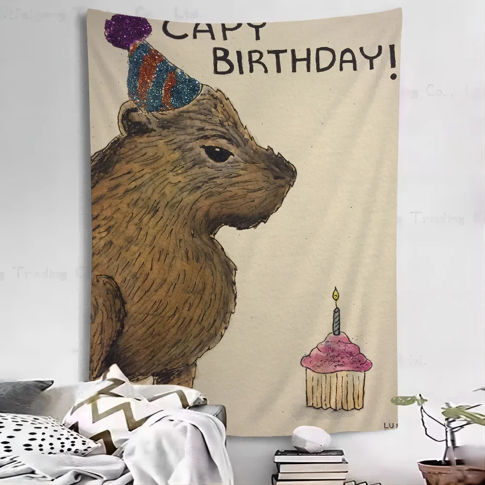 Capybara Hanging Bohemian Tapestry Hanging Tarot Hippie Wall Rugs Dorm Wall Hanging Home Decor