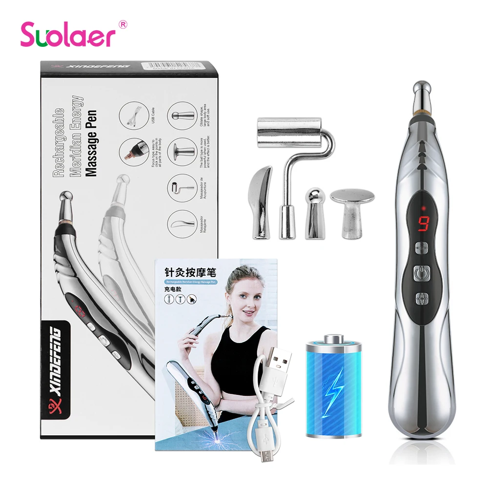 Electric Acupuncture Pen Pain Relief Therapy Healing Accupunture Biological Microelectric Pulse Muscle Deep Tissue Massage Pen