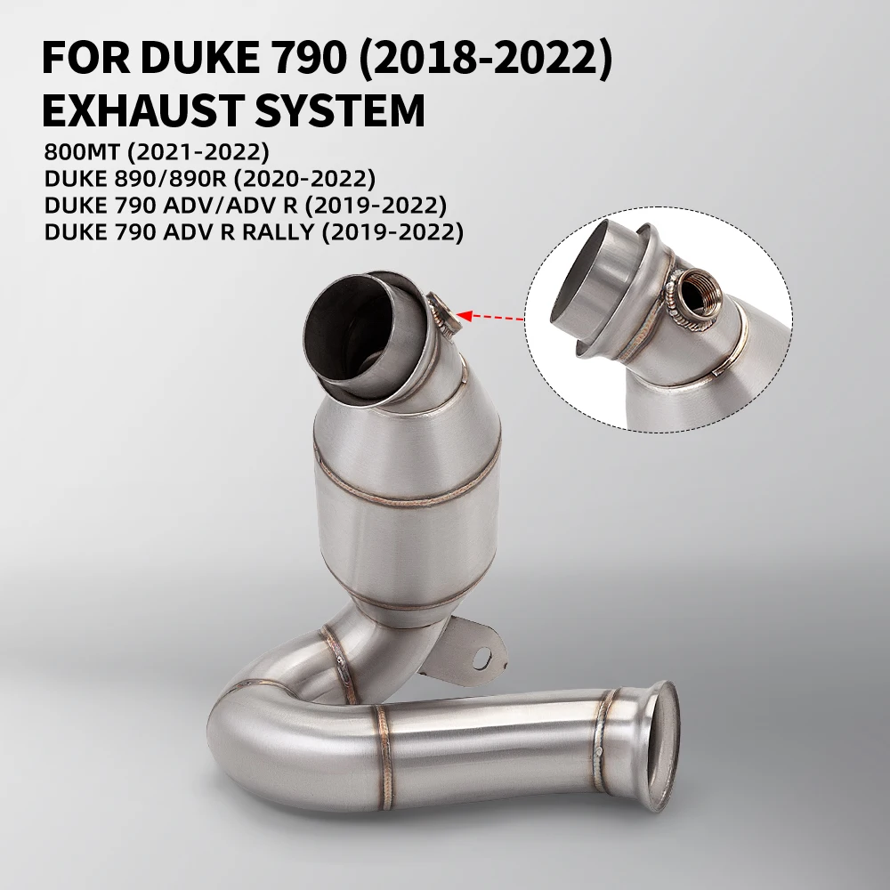 Per DUKE 790 Duke 890 R 790 Adventure R 790 R Rally 2018 - 2026 Tubo di Scarico Centrale Modificato per Moto