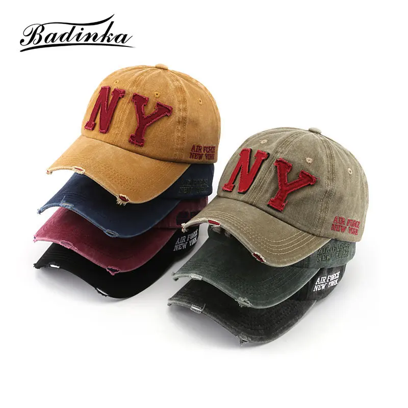 2023 New Designer Black Red Ny Baseball Cap New York Snapback Hiphop Vintage Washed Denim Dad Hats for Women Men Gorra Beisbol