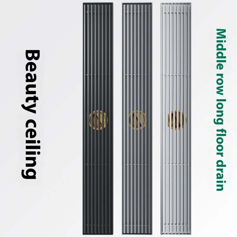 

Long strip-shaped floor drain, all-copper anti-odor,brushed 304 stainless steel,large drainage capacity floor drain for bathroom