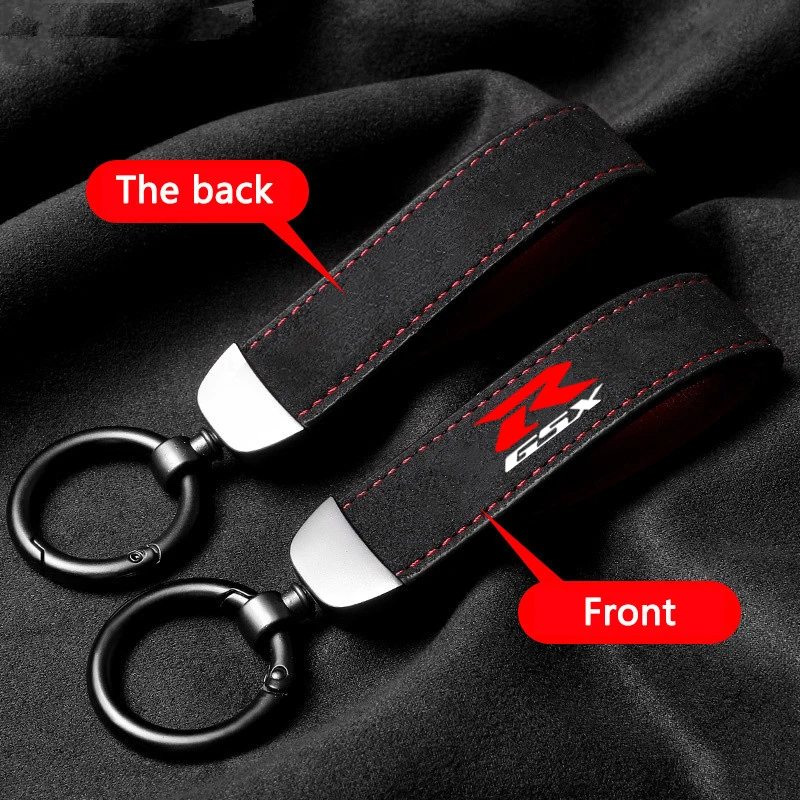 Llavero de cuero de ante con LOGO de coche, regalo colgante para Suzuki GSXR 600 GSX-R 750 GSXR600 GSX R 750 1000, calcomanía adhesiva para coche