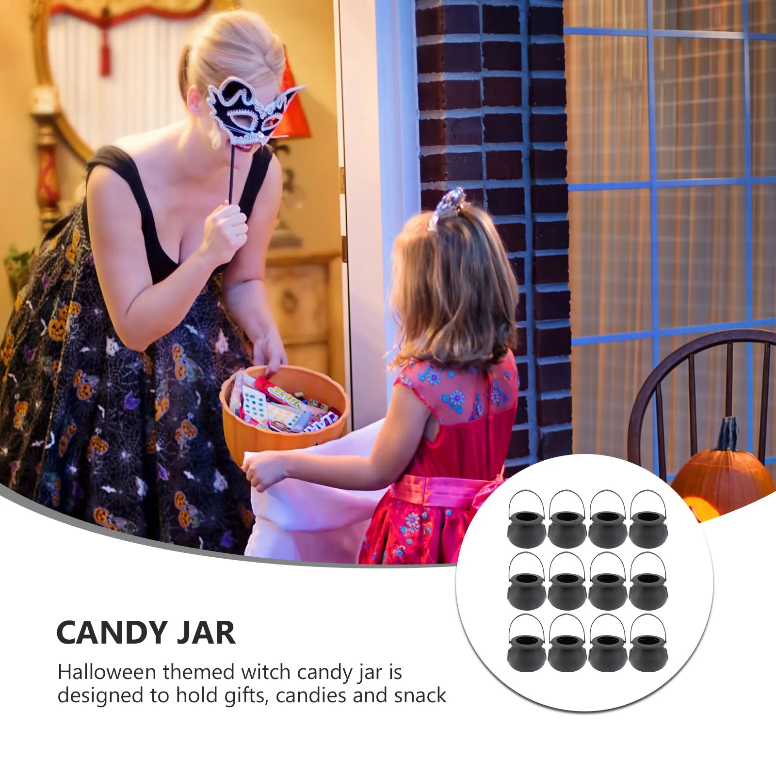 

12 Pcs Jar Halloween Props Safe Plastic Material Holders Halloween Props Party Accessories Storage Containers