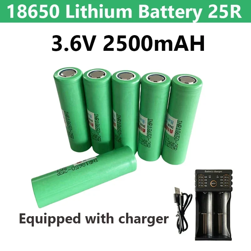

Rechargeable battery 3.6V 2500mAh INR18650 battery 25R 20A lithium battery screwdriver flashlight