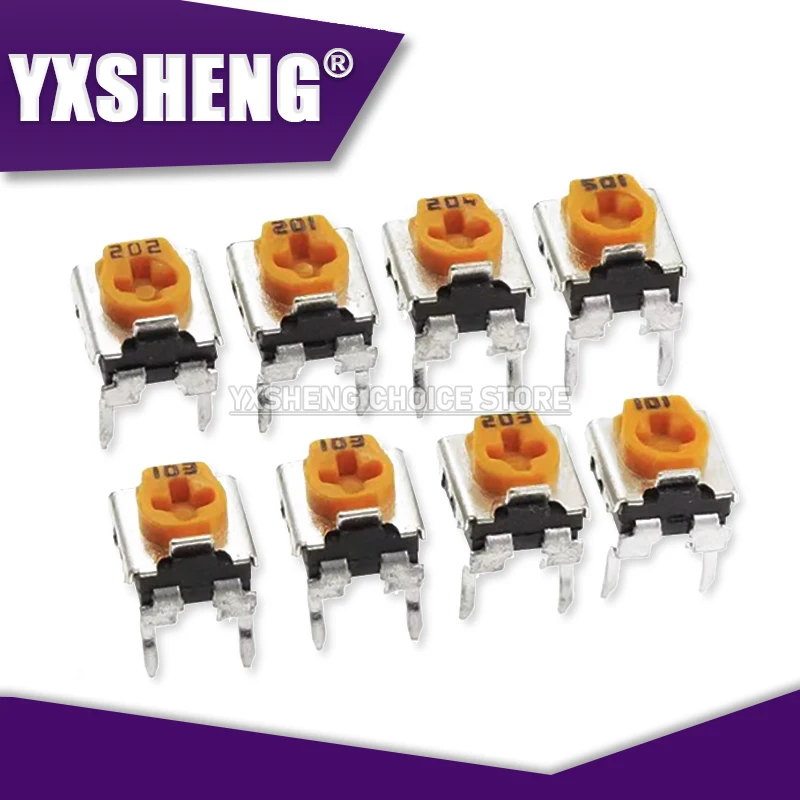 20PCS/LOT WH06-2C 100 200 500 1K 2K 5K 10K 20K 50K 100K 200K 500K 1M Ohm WH06 Trimmer Potentiometer Variable Resistors