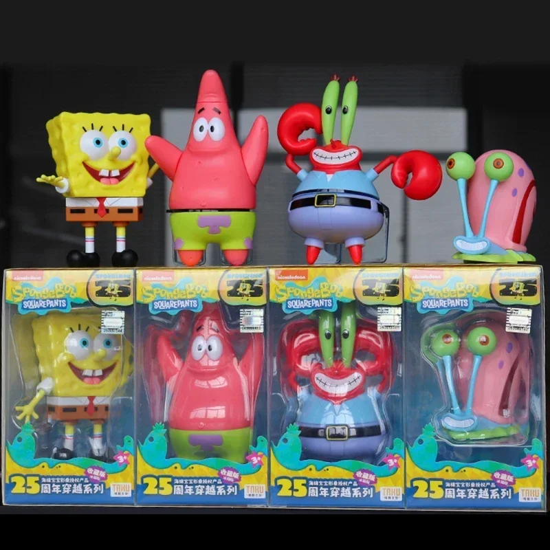 SpongeBob SuqarePants 25th Anniversary Series  Refrigerator Magnet Toy Magnetic Detachable Action Figures Collect Ornaments