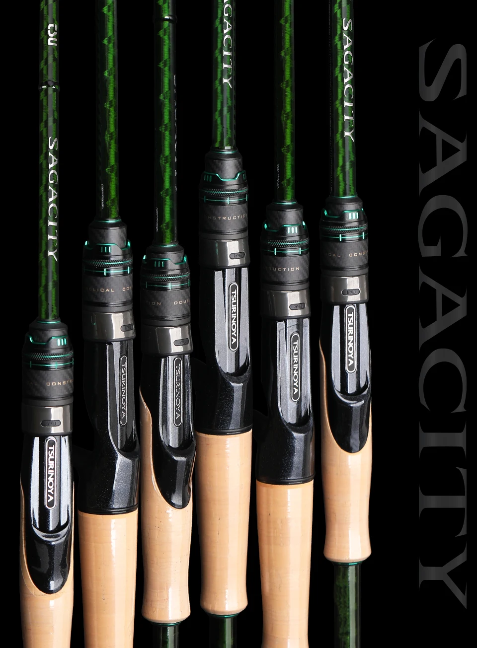 TSURINOYA F Action L ML M MH SAGACITY Race Bass Fishing Rod FUJI Guide Rings 1.96m 2.03m 2.06m 2Section Spinning Casting Carbon