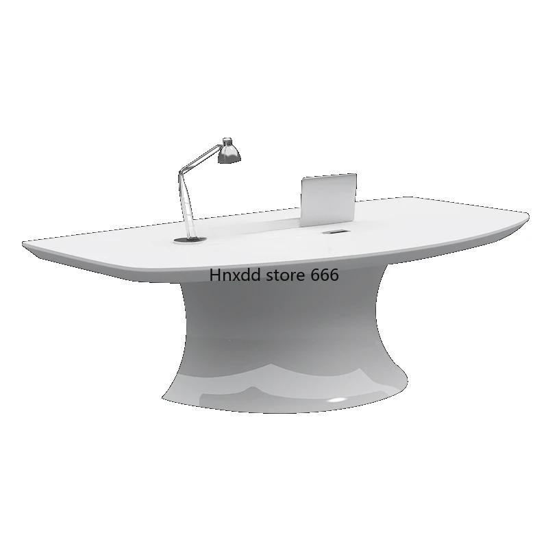 Consultation Table Reception Negotiation Beauty Salon Desk Home White Modern Minimalist Creative and Slightly Luxury Table