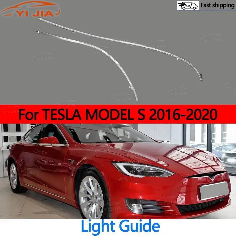 

YI JIA White Light Daytime Driving Guide For TESLA MODEL S 2016-2020 Car Headlights DRL Light Guide Strip Angel Eyes Accessories