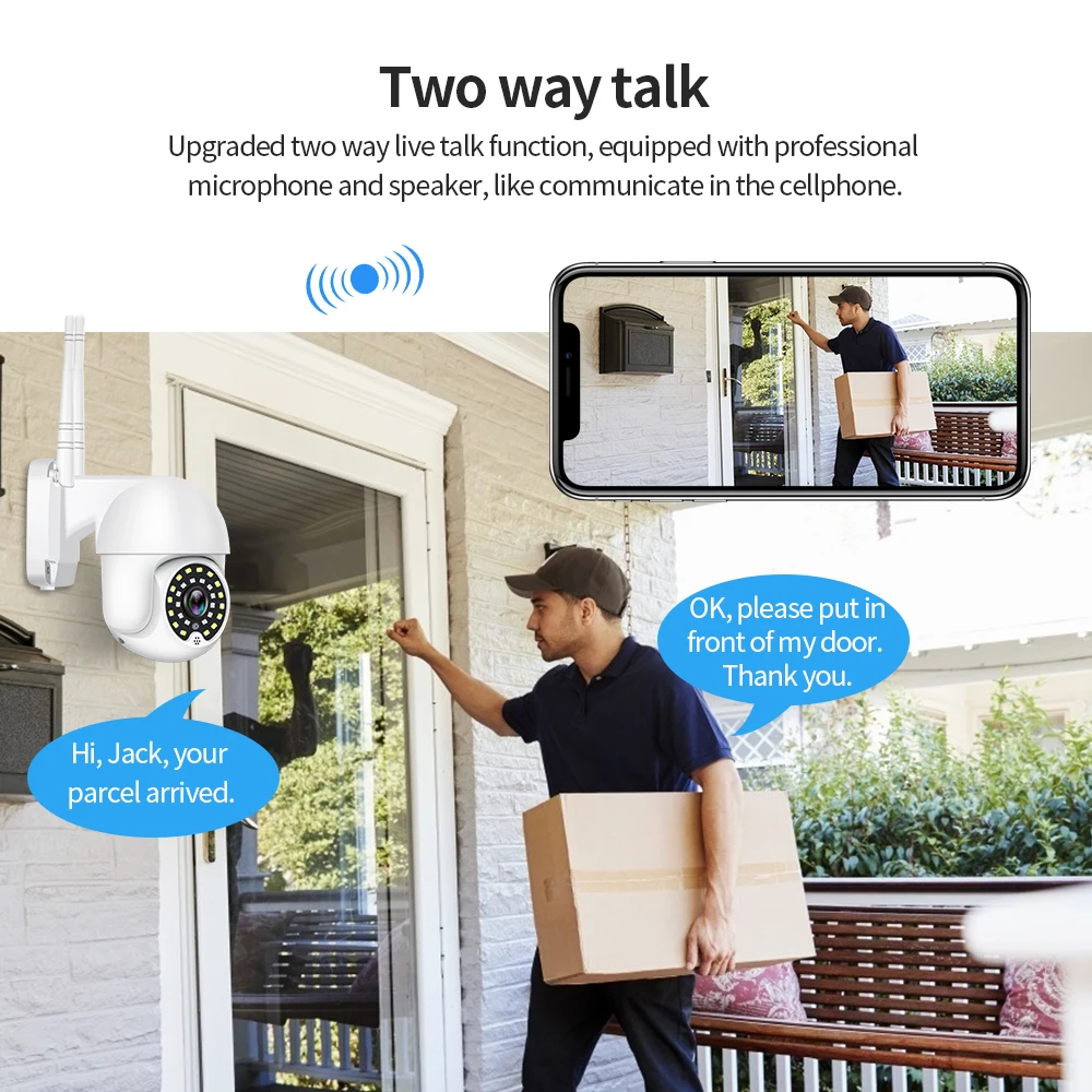 YCC365 Outdoor WIFI Camera Waterproof Two Ways Audio CCTV Smart Home Wireless Camera Color Night Vision