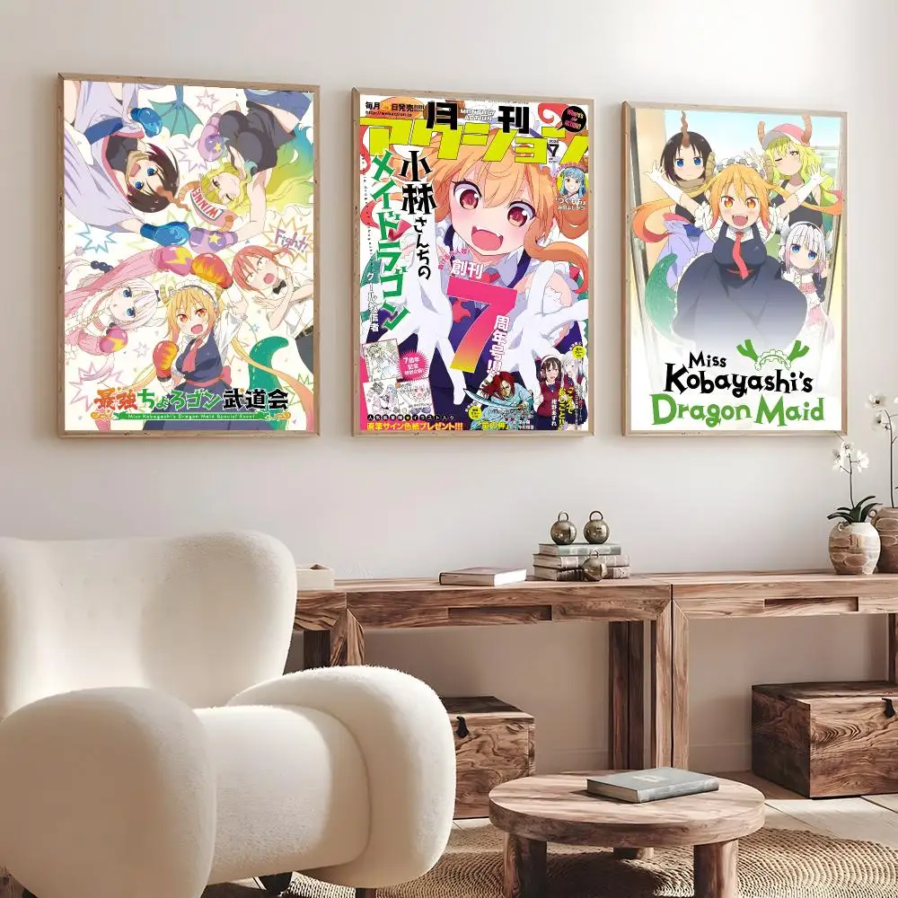 Anime Miss Kobayashi's Dragon Maid Poster Poster Print Wall Art Pictures Canvas Painting Living Room Bedroom Home Decor