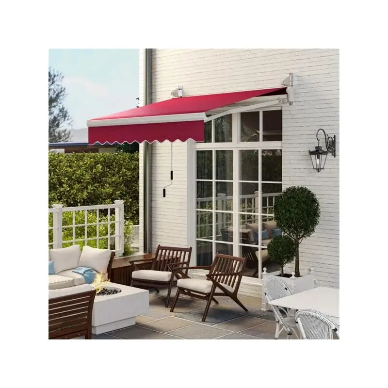

Выдвижной тент для патио — регулируемый навес для помещений на открытом воздухе, защита от ультрафиолета для террасов и патио, простая установка