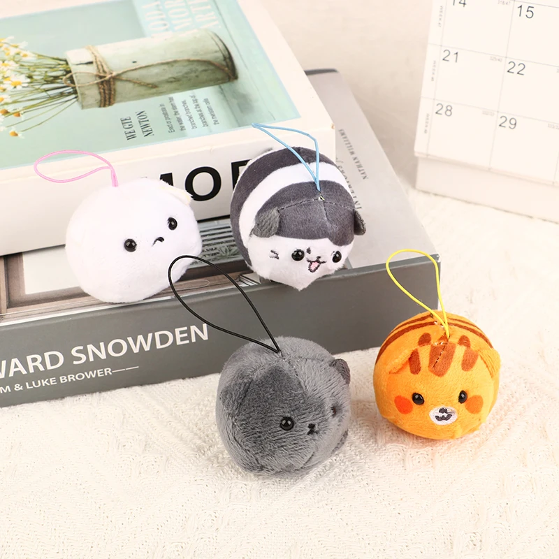 Cartoon Animal Plush Cat Keychain Lucky Cats Doll Keyring For Girls Bag Ornaments Headphone Case Accessories Friendship Gift