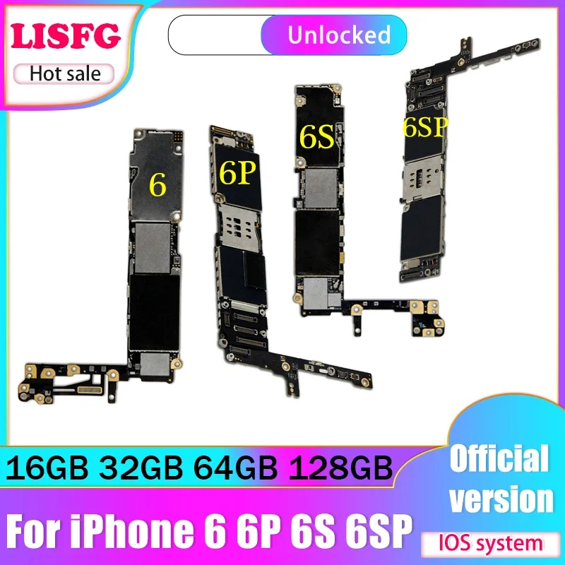 Original MainBoard For iPhone 6 Plus / 6S Plus / 6 / 6S Unlocked Motherboard 32GB 64GB 128GB Logic Board Clean iCloud Plate