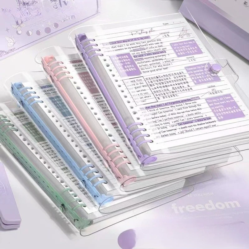 Cuaderno espiral suelto A5 de 120 páginas, cuaderno con bobina desmontable, cubierta impermeable de PVC, Bloc de notas Simple para estudiantes, suministros escolares