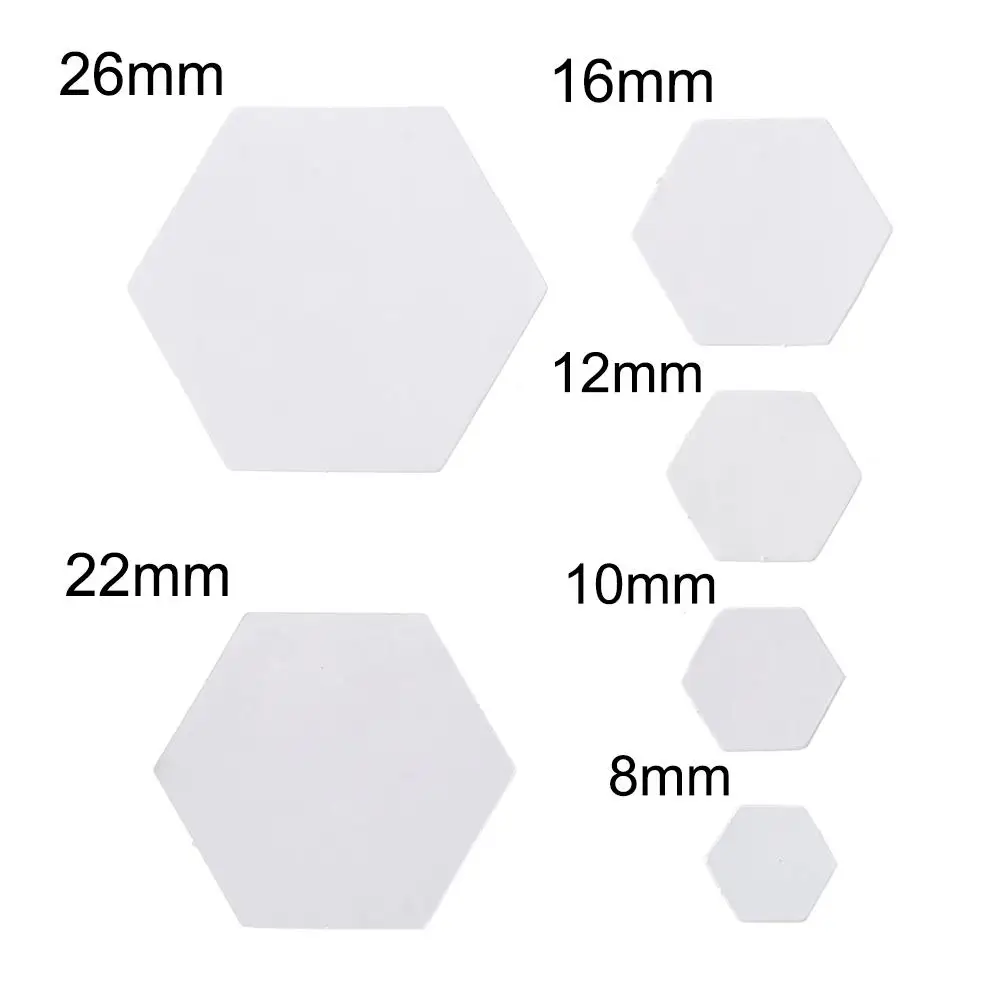 100PCS Sewing Accessories Handmade Craft Garment Fabric Hexagon Templates Quilting Patchwork Paper