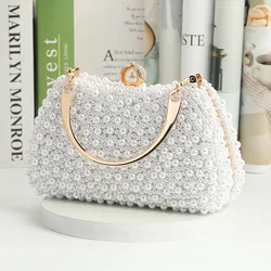 2023 New luxury Pearl Rhinestone Dinner Bride Dress Bag Banquet Diagonal Small Bag Cocktail Party Handbag Evening Clutch Purse