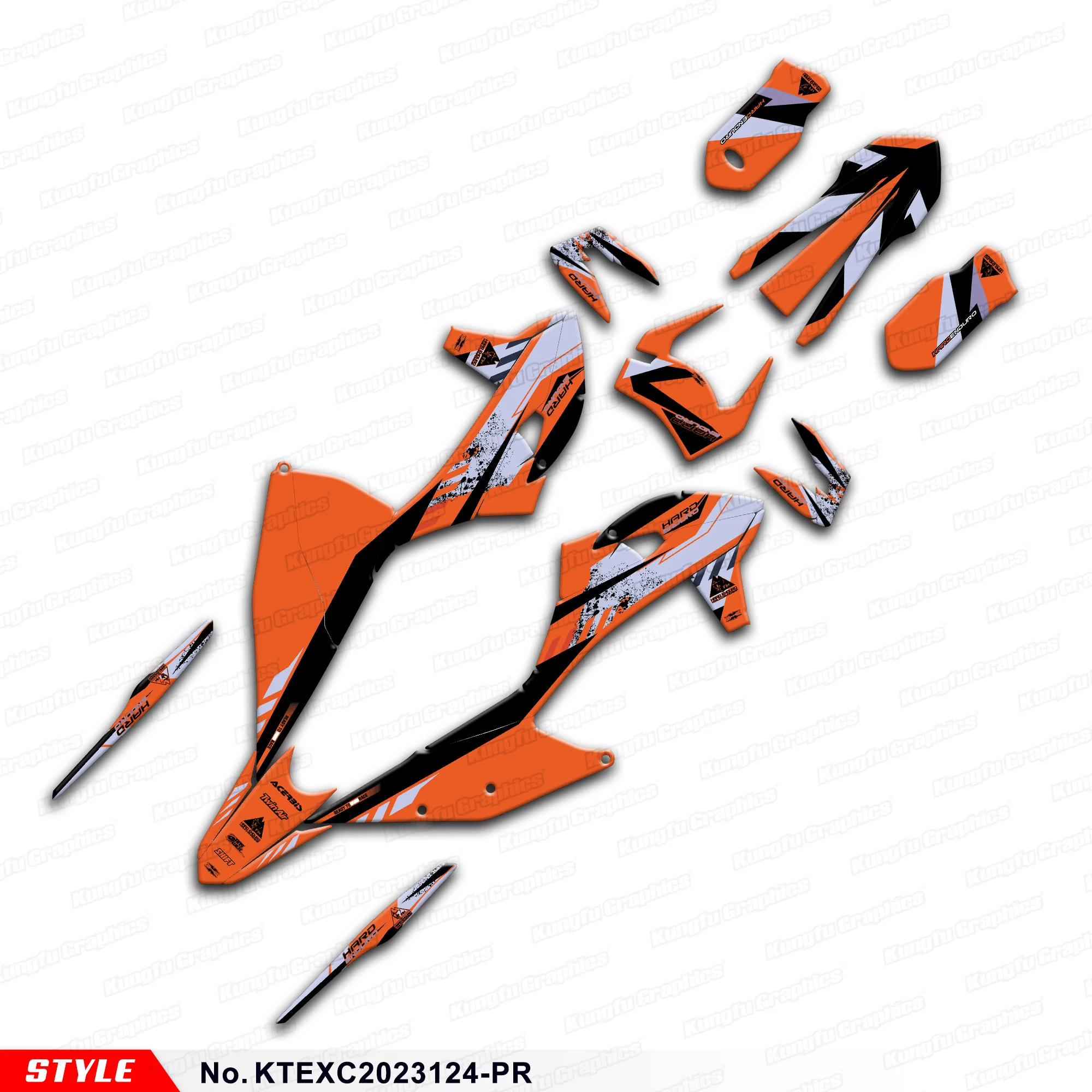 

Racing Graphics Wrap Sticker for KTM EXC EXC-F XC-W XCF-W 150 300 500 SXF XC-F 125 250 450 19-23, KTEXC2023124-PR