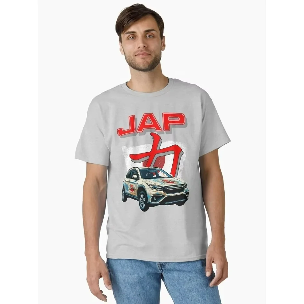 JAP POWER-Camiseta CRV de verano de marca de lujo, camiseta de manga corta a la moda para ocio, camiseta versátil de algodón de alta gama para hombres y mujeres