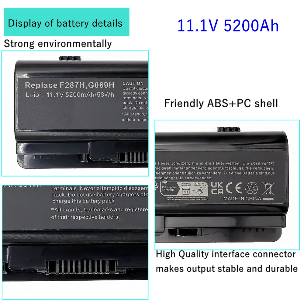

Laptop battery For Dell Inspiron 1410 Vostro 1015 1088 1088n A840 A860 F286H F287F F287H G069H R988H