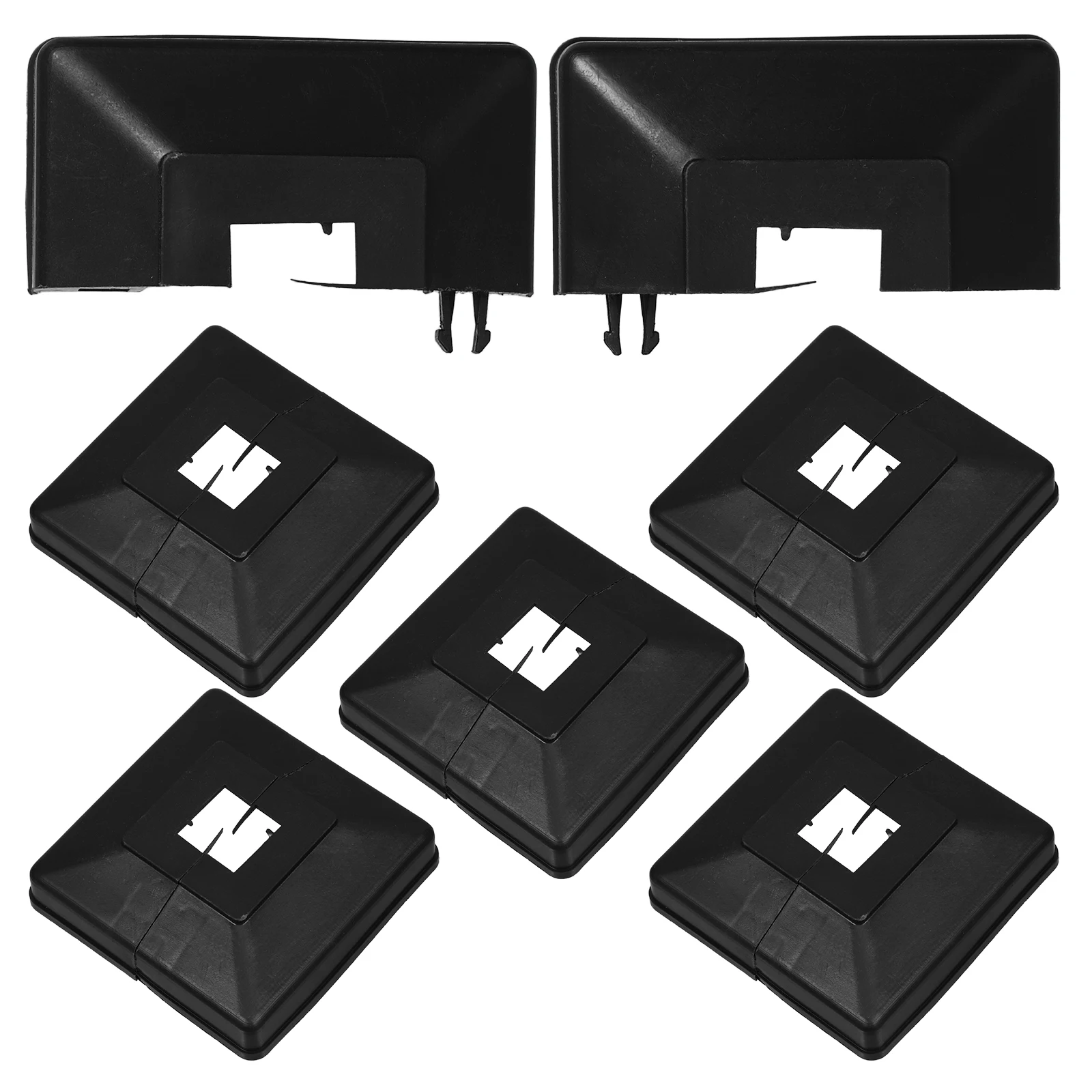 

6 Pcs Guardrail Plastic Bottom Post Base Fence Skirt Split Column Wrap Finials Decorative