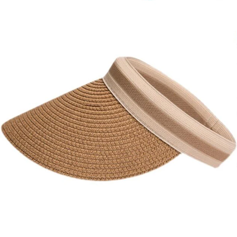 2023 Mew Hot summer sun hat with pearl adjustable big heads wide-brimmed beach hat UV protection packable sun visor hat with