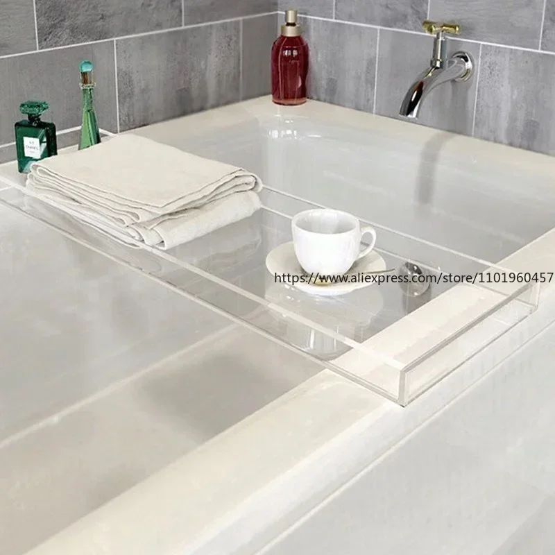 Nordic Acrylic Bathtub Tray, Spa Holder, Bath Table, Bathroom Storage Organizer, Bandeja Bath Tub Accessories