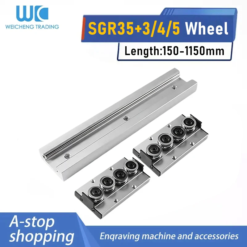 1/2PC SGR35 Dual Shaft Linear Guide Kit 1/2/4PC SGB35-3 SGB35-4 SGB35-5 Sliding Block 150-1150MM Heavy Duty CNC Motion Parts