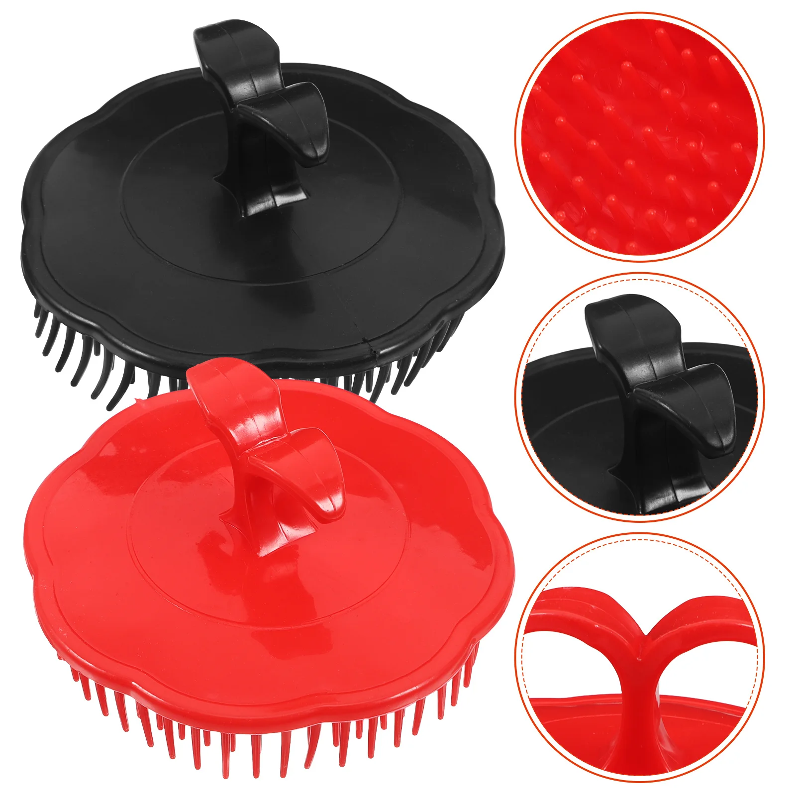 

4Pcs Round Hair Massaging Brush Soft Plastic Scalp Exfoliating Scrubber for Shampoo Scalp Massage and Hair Detangling