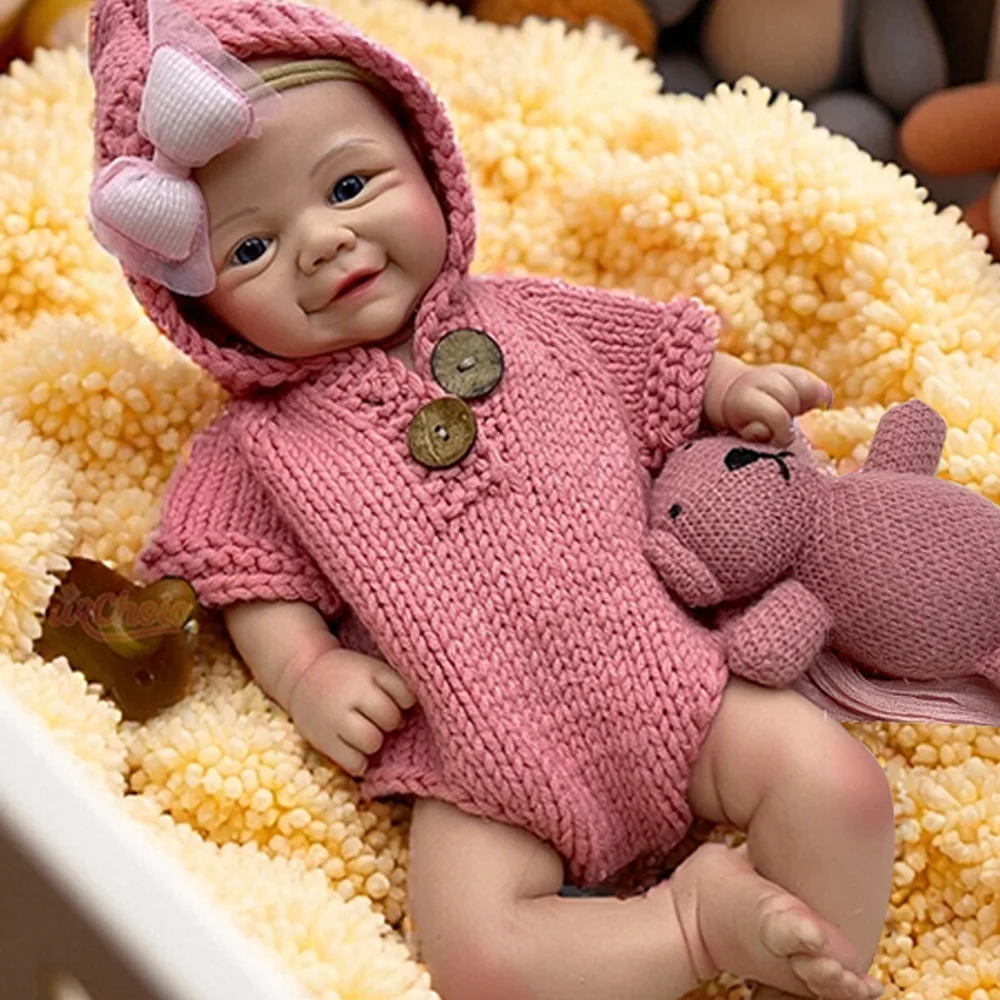 

17-дюймовая силиконовая кукла-реборн 6 фунтов, реалистичная, ручная роспись, синие глаза, для девочек/мальчиков, игрушка для детей