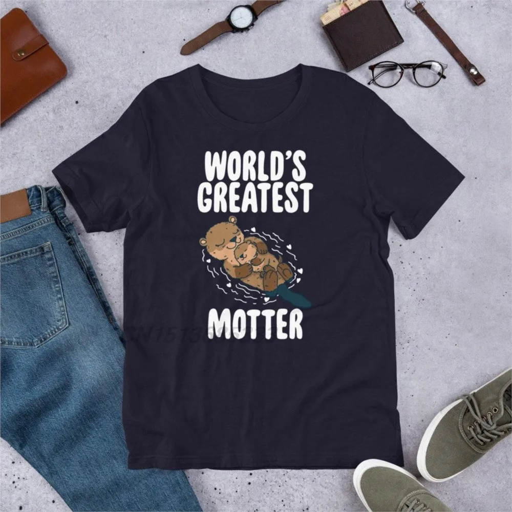 Otter Mom World's Greatest Motter Mother's Day T-shirts The Party Don't Start Til I Honk In T-shirts Unisex Pure Cotton Tops