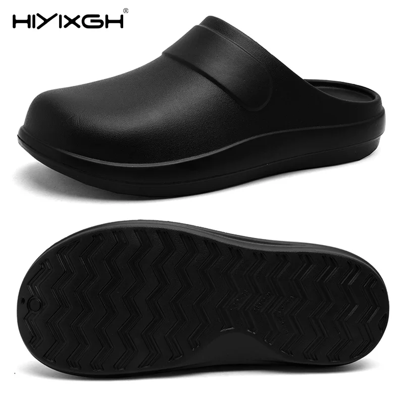 Men Waterproof Chef Shoes Non-slip and Oil-proof Kitchen Shoes Operating Room Slippers Summer Spring and Autumn Outdoor Clogs
