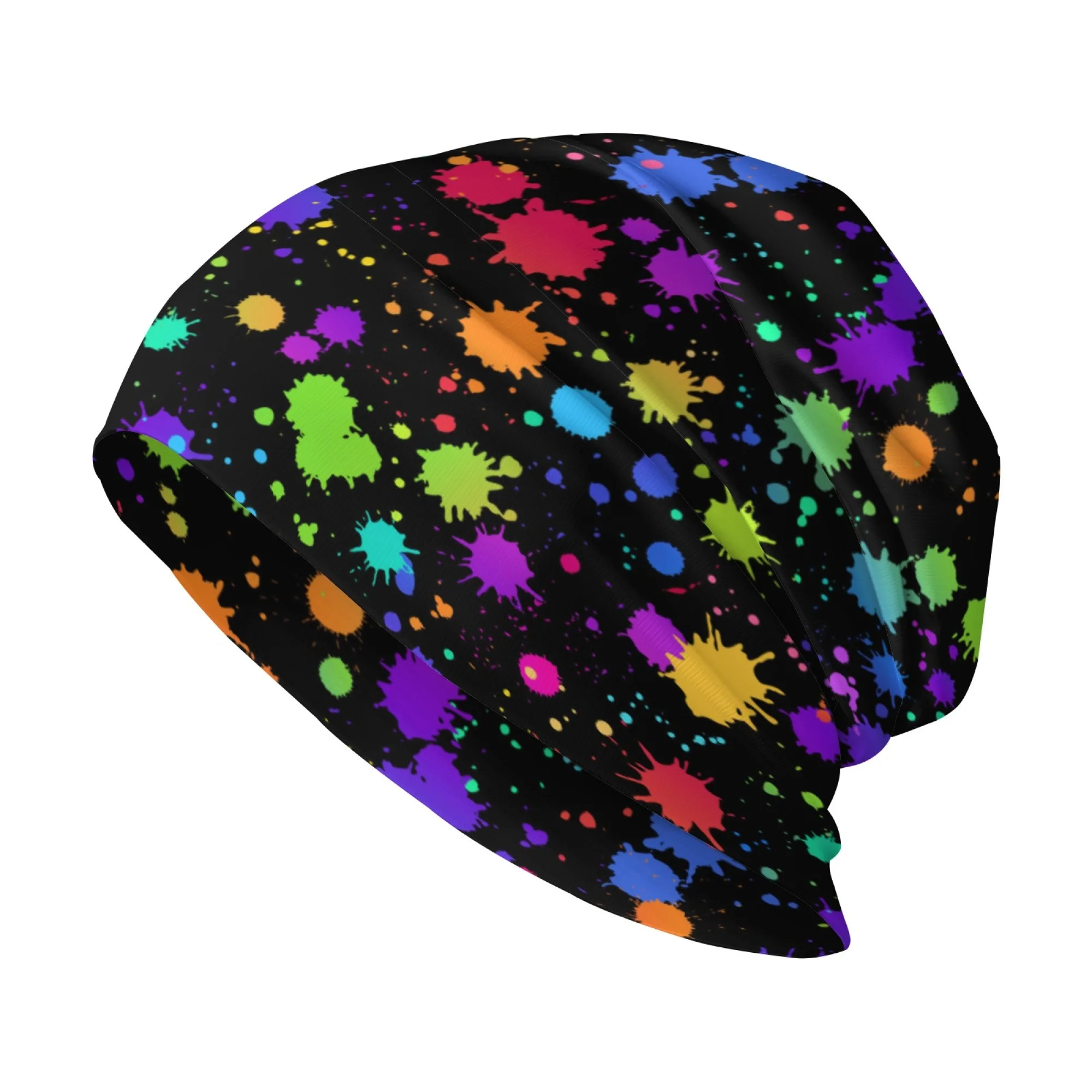 Colorful splatter paint street hip-hop hat gift retro style casual sports men's hat stretchy comfortable warm women's winter hat