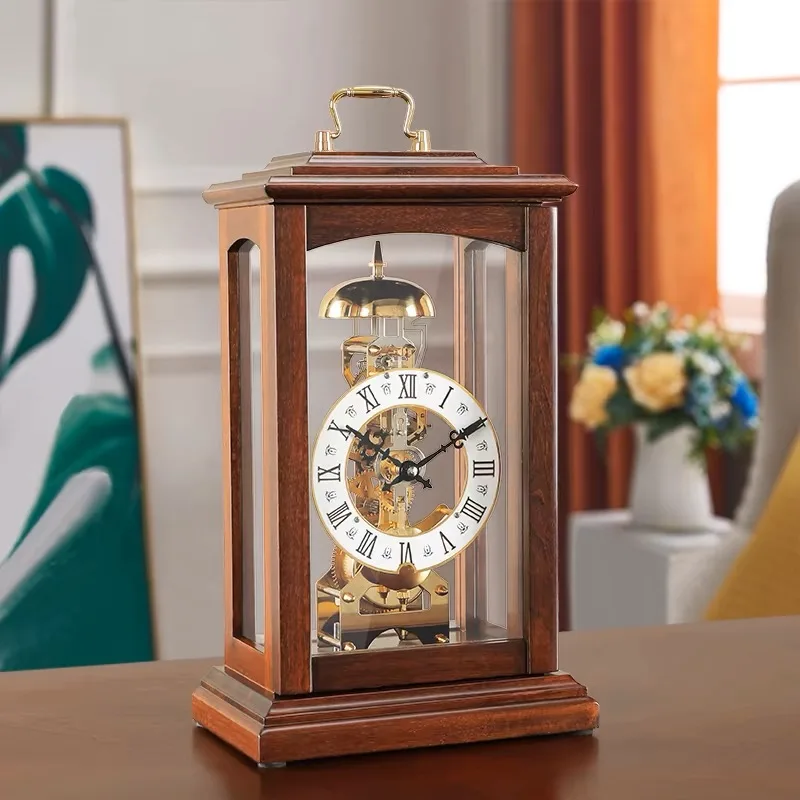 36X23X13 cm High Quality  Retro All Copper Household Antique Decoration Sitting Clock Living Room Swing Clock
