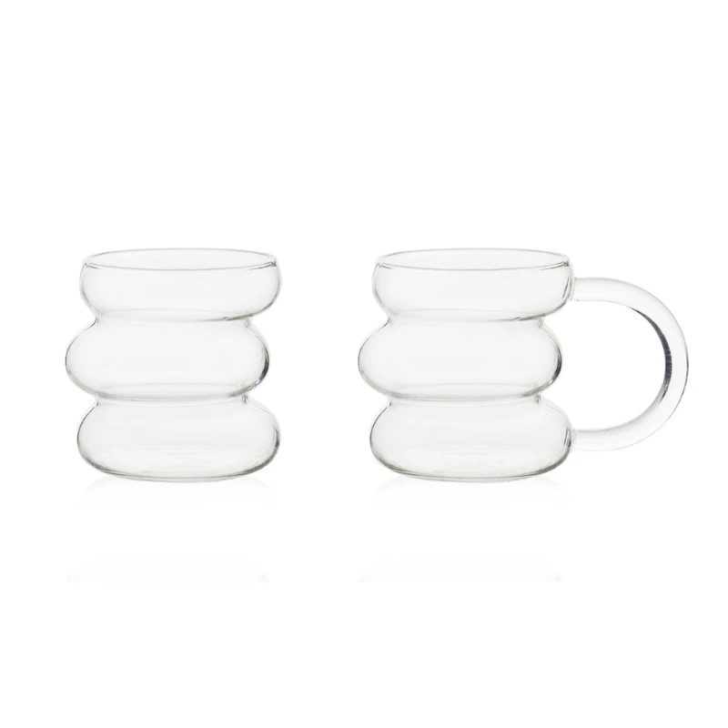 

448B Playful Drinking Cup High Borosilicate Glass Cup Irregular Shaped Cups Large Capacity Coffee Cup for Office