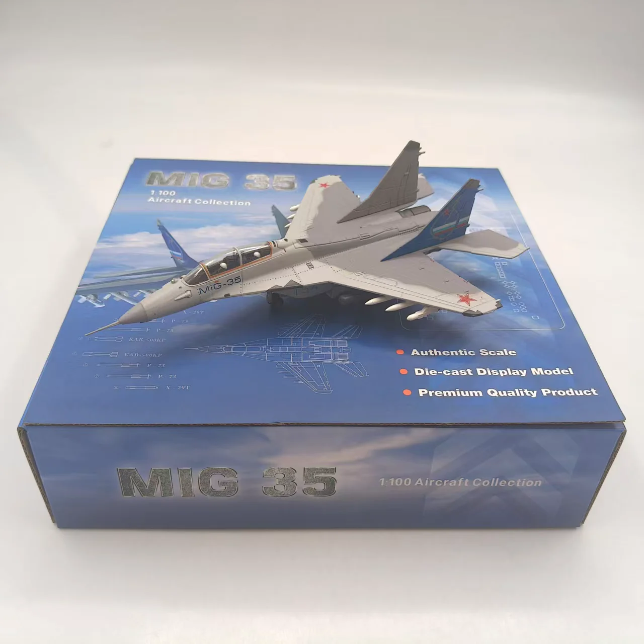 Diecast 1:100 Scale Russian Mig-35 Fighter Aircraft Military Alloy Car Model Collectible Toy Gift Souvenir Display Ornament