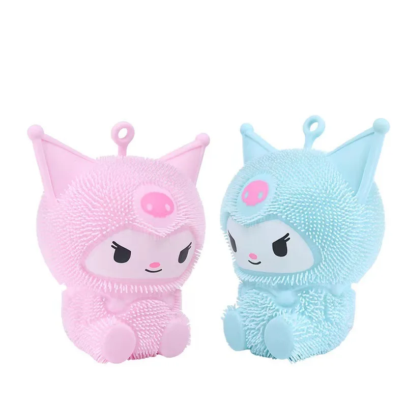 2024 Cartoon Kuromi Decompression Toy Led Light Glowing Sanrio Anime Pinch Music Slow Rebound Flash Vent Children's Toys Gifts