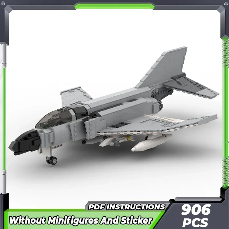 

Moc Building Bricks Military Model F-4J Phantom II Navy Fighter Technology Modular Blocks Gifts Toys For Children DIY Assembly