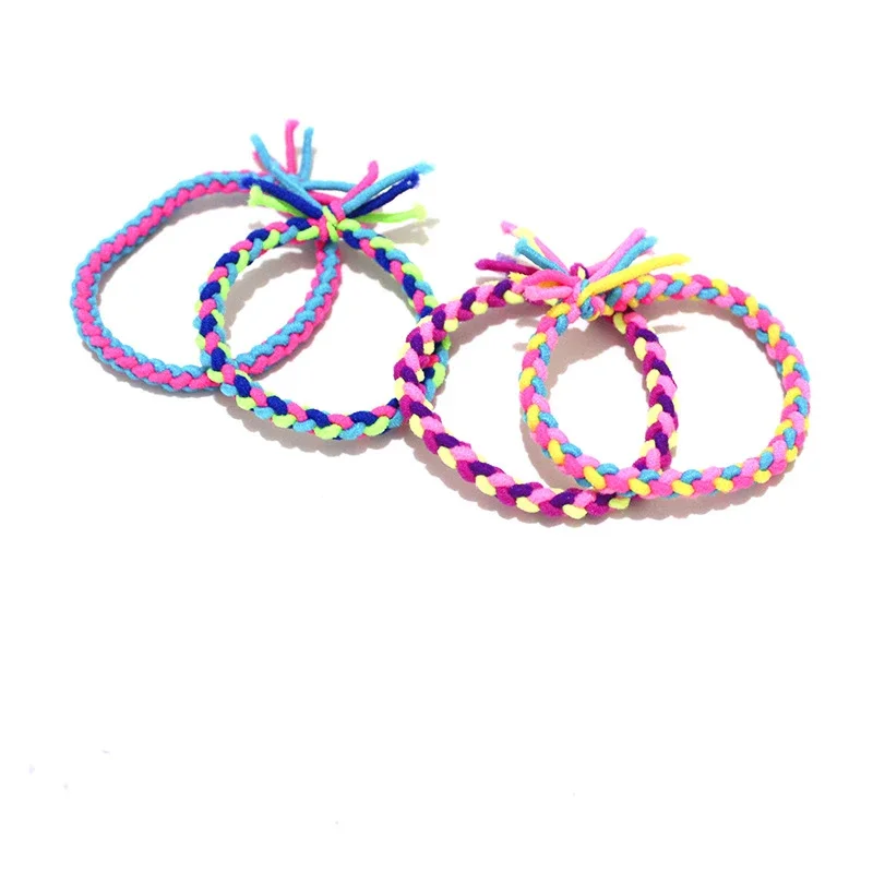 50PCS Popular Hair Accessories Color Matching Twist Knitting Knot High Elastic Rubber Hairpin Women Girl\'s Hair Circle Headdress