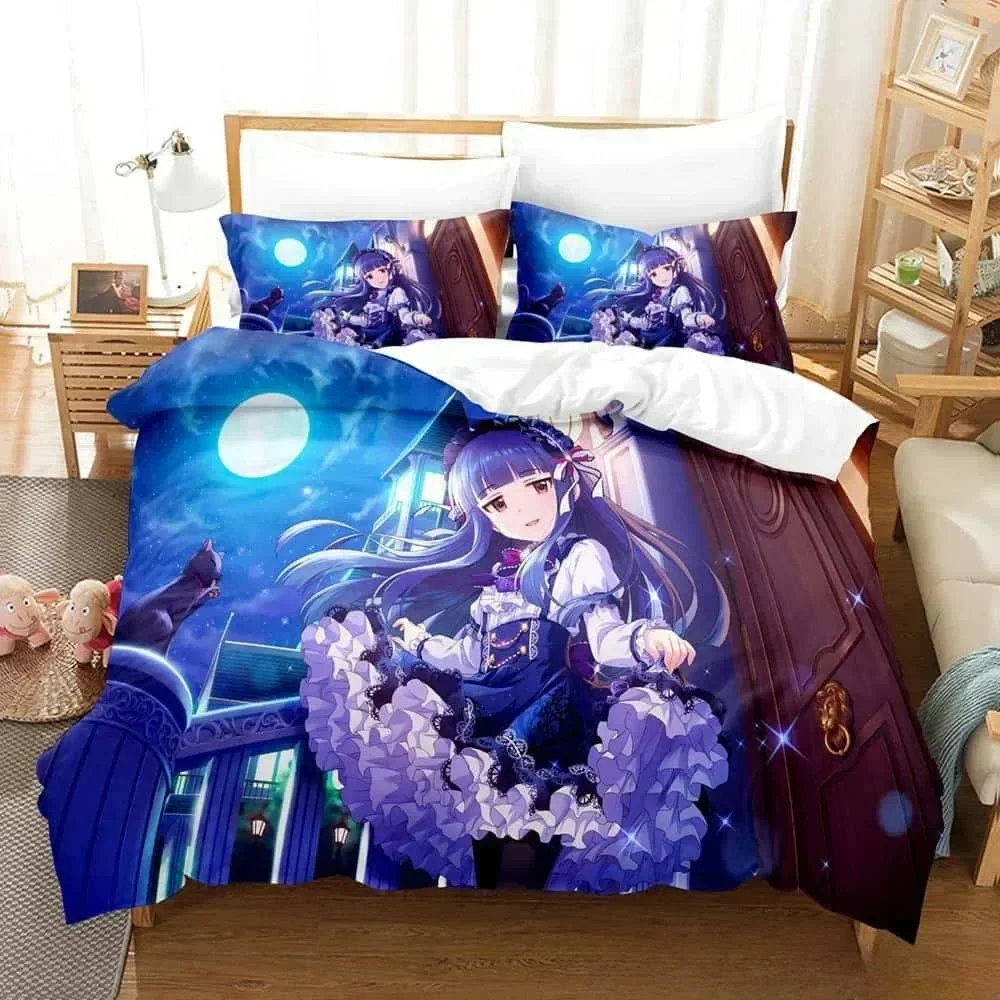THE iDOLM@STER Cinderella Girls Starlight Stage Bedding Set Printed With Pillowcase Duvet Cover Soft Queen King Bedclothes Home