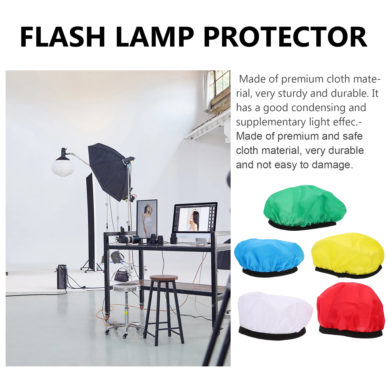 

5pcs Cloth Flash Lamp Cover Premium Durable Soft Round Lampshade Creative Photography Accessory Easy Install Reflecting Effect
