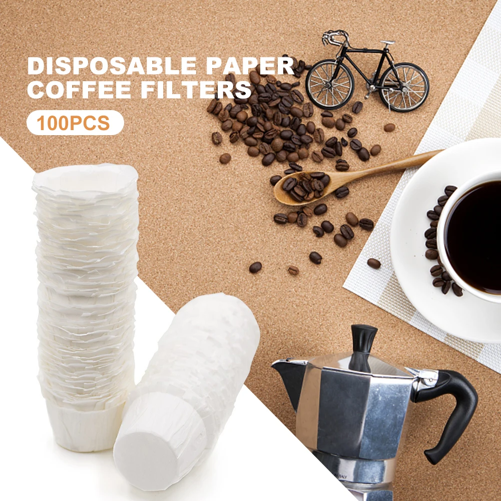 100Pcs Coffee Filter Papers Replacement White Coffee Paper Pod Disposable K Cup Filters Coffee Paper Pods for Keurig 1.0 2.0