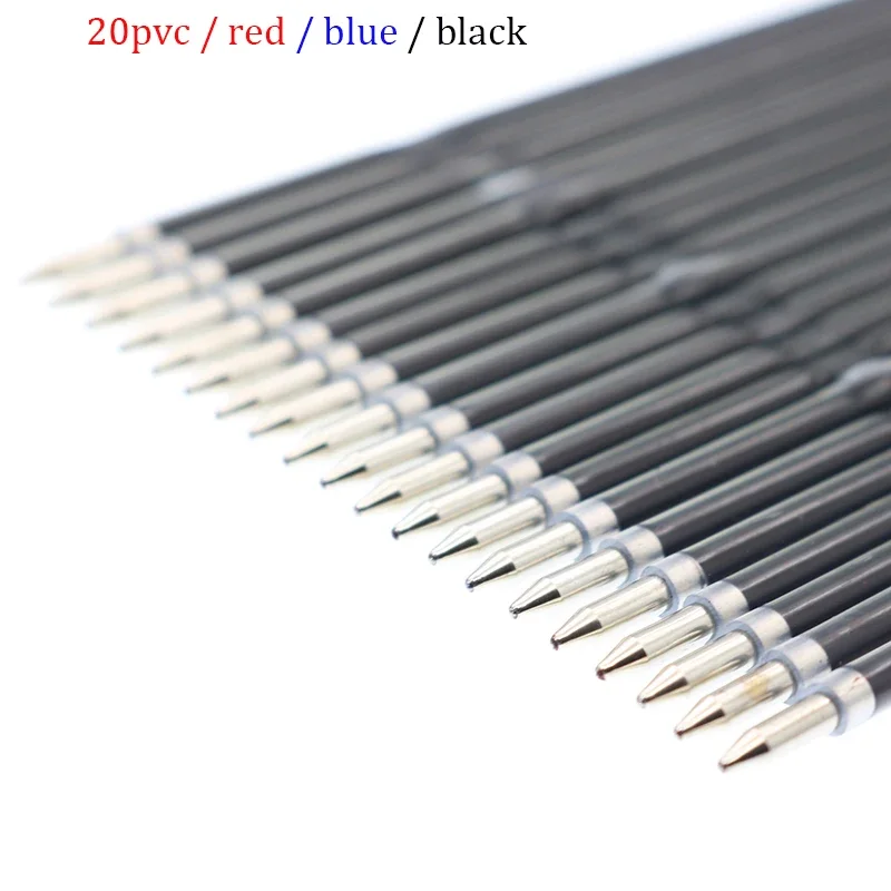 20pcs Batch Press Neutral Refill 0.7 Mm Pen Holder Ballpoint Pen Lead Black Blue Red 107 Mm Office School Stationery Accessories