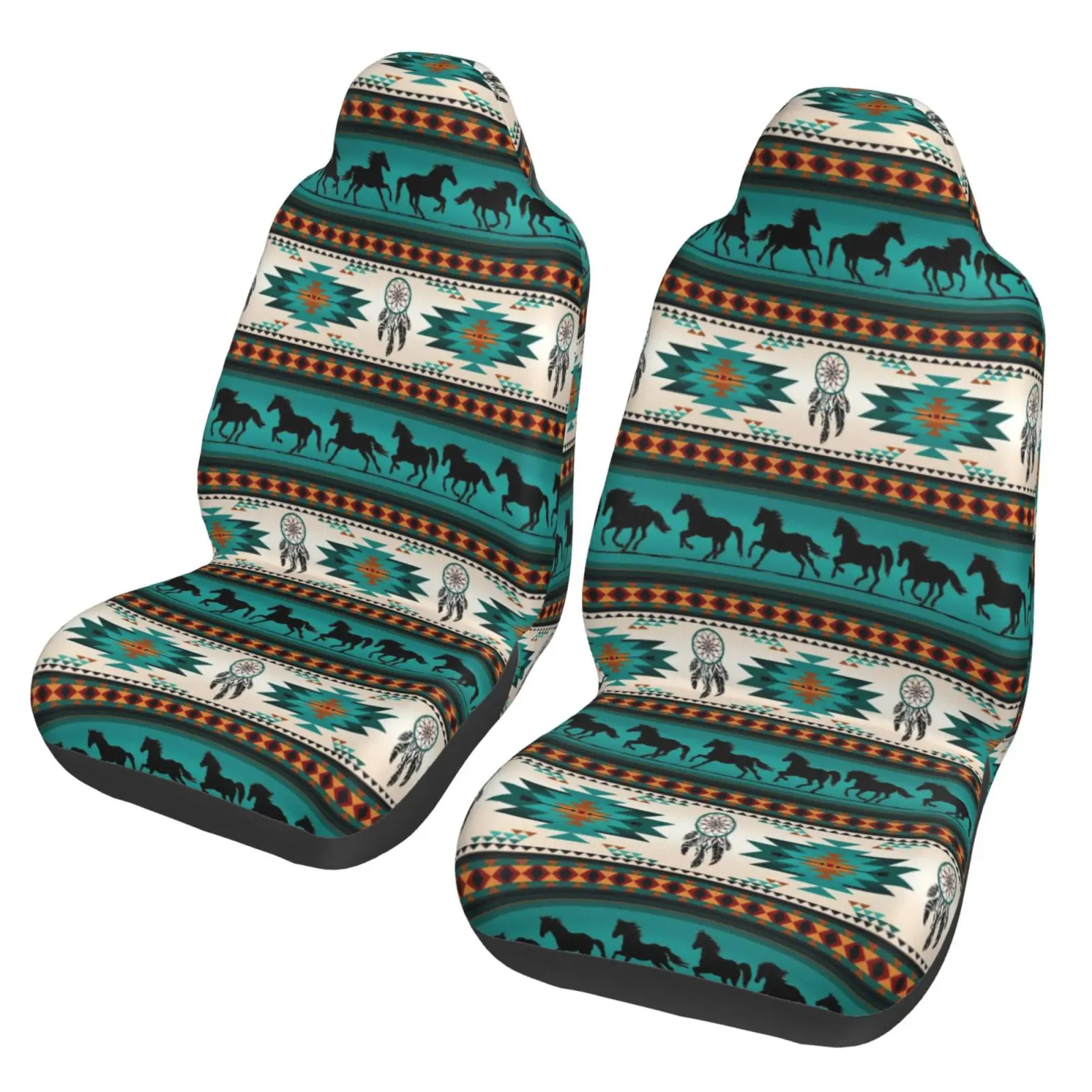 Tribal Aztec Print Universal Seat Cover Seat Cushion Four Seasons Car Accessories Interior for Men Car Cushion Seat Covers 2pc